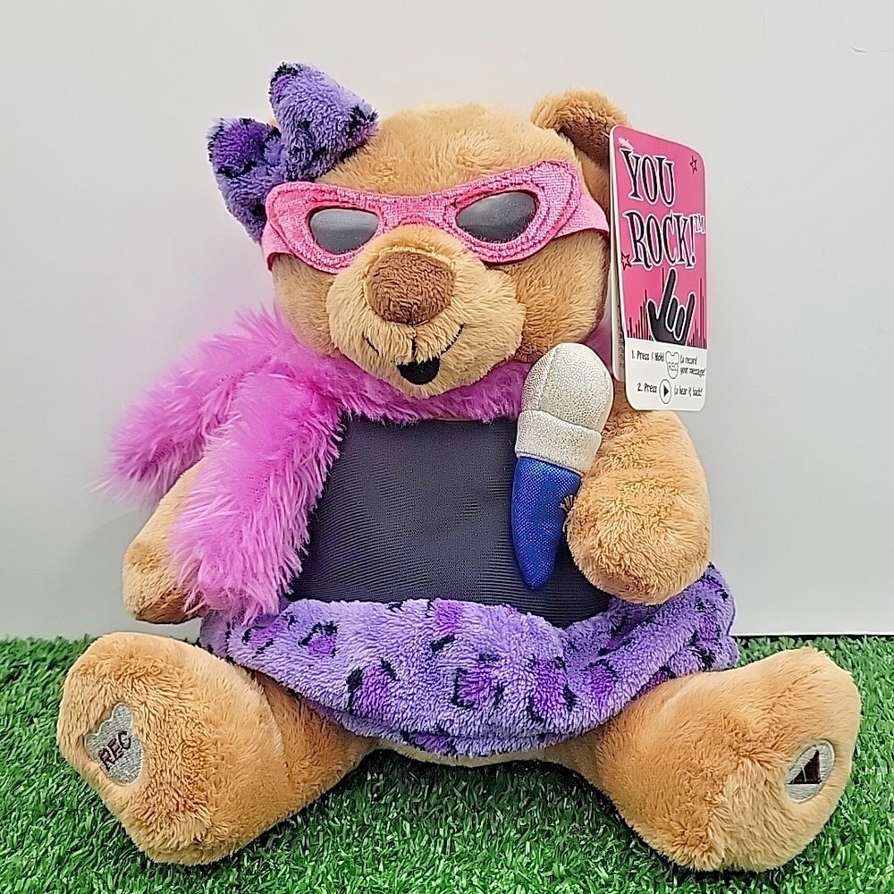 VTG Gund Greetings With A Hug "You Rock" Karaoke Music Bear New With Tags